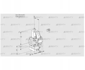 VAH1E20R/25R05HEVWR/PP/PP (88102548) Клапан с регулятором расхода Kromschroder