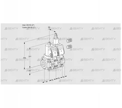 VCS3E50R/50R05NLWSR3/PPPP/PPPP (88106816) Сдвоенный газовый клапан Kromschroder