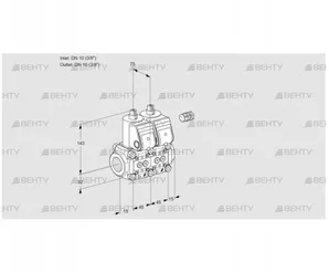 VCS1T10N/10N05NNWR/PPPP/PPPP (88106525) Сдвоенный газовый клапан Kromschroder