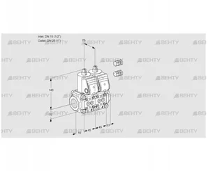 VCS1E15R/25R05NNWR3/PPPP/PPPP (88107772) Сдвоенный газовый клапан Kromschroder