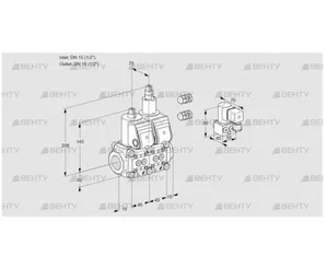 VCS1E15R/15R05NLQR3/PPPP/BYPP (88100609) Сдвоенный газовый клапан Kromschroder