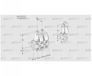 VCS3E50R/50R05NNWR/PPPP/PPZS (88103240) Сдвоенный газовый клапан Kromschroder