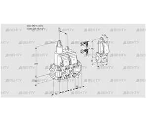 VCS1E15R/15R05LNVWR5/PPPP/PPZS (88105660) Сдвоенный газовый клапан Kromschroder