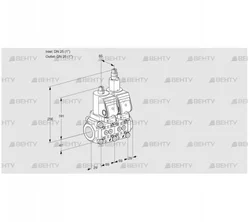 VCS2T25N/25N05NLQGR/PPPP/PPPP (88107641) Сдвоенный газовый клапан Kromschroder