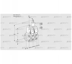 VCS2E25R/25R05NLWGR3/PPPP/PPPP (88100050) Сдвоенный газовый клапан Kromschroder