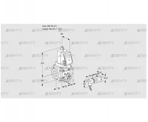 VAS3T50/40N/NQGR (88030132) Газовый клапан Kromschroder