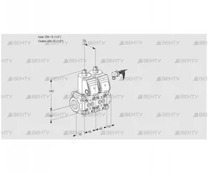 VCS1E15R/15R05NNQR/PPPP/PPPP (88100256) Сдвоенный газовый клапан Kromschroder