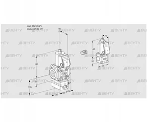 VAG3E50R/50R05GEWR/PP/BS (88103397) Газовый клапан с регулятором соотношения Kromschroder