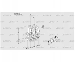 VCS1E25R/25R05NNWR/4-PP/3-PP (88105305) Сдвоенный газовый клапан Kromschroder