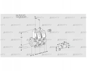 VCS1E20R/20R05NNWR/2-PP/PPPP (88104469) Сдвоенный газовый клапан Kromschroder