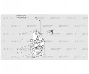 VAH1E20R/20R05HEVKR/MM/PP (88105478) Клапан с регулятором расхода Kromschroder