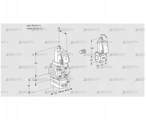 VAG1E25R/25R05GEWGR/PP/ZS (88104755) Газовый клапан с регулятором соотношения Kromschroder