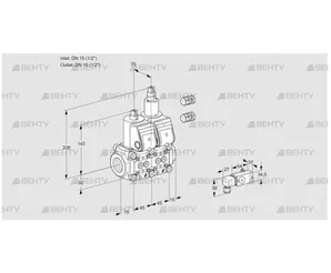 VCS1E15R/15R05NLWR3/2--4/PPPP (88103603) Сдвоенный газовый клапан Kromschroder