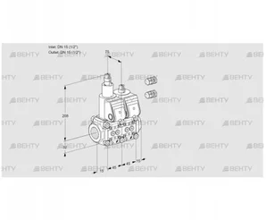 VCS1E15R/15R05LNWR3/PPPP/PPPP (88105079) Сдвоенный газовый клапан Kromschroder