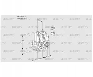 VCS1E15R/15R05NNQR3/PPPP/PPPP (88100263) Сдвоенный газовый клапан Kromschroder