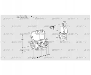 VCS1E15R/15R05NNWL/PPBS/PPPP (88103386) Сдвоенный газовый клапан Kromschroder