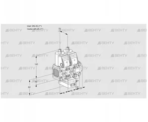 VCG1T25N/25N05FNGKVQR/PPPP/PPPP (88103995) Клапан с регулятором соотношения Kromschroder