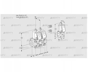 VCS3E65R/65R05NNWR3/PPPP/PPZS (88106722) Сдвоенный газовый клапан Kromschroder