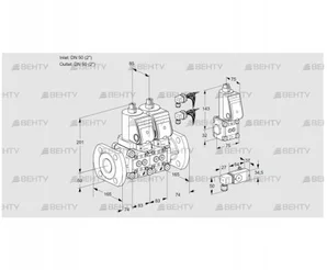 VCS3E50F/50F05NNKGR8/3-PP/4-ZS (88106994) Сдвоенный газовый клапан Kromschroder