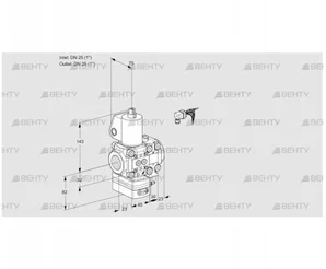 VAH1E25R/25R05HEVWL/PP/MM (88103990) Клапан с регулятором расхода Kromschroder