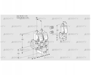 VCG2E40R/40R05NGEWR3/PPPP/PPBS (88103274) Клапан с регулятором соотношения Kromschroder