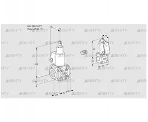 VAS1E25R/25R05LWL/BS/PP (88104340) Газовый клапан Kromschroder