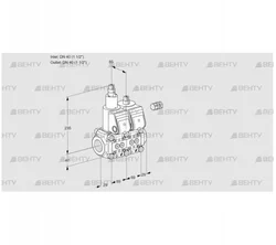 VCS2E40R/40R05LNWR/PPPP/PPPP (88104910) Сдвоенный газовый клапан Kromschroder