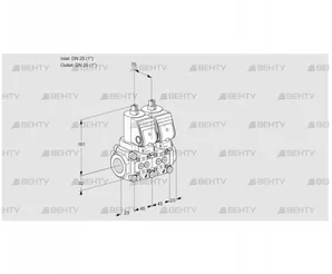 VCS1T25N/25N05NNQSR/PPPP/PPPP (88100570) Сдвоенный газовый клапан Kromschroder