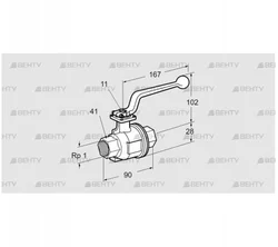 AKT 25R160M (03152359) Запорный кран Kromschroder