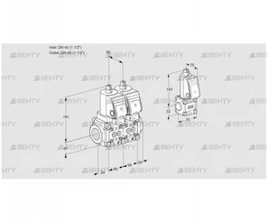 VCS2T40N/40N05NNQSR/PPPP/PPZS (88101002) Сдвоенный газовый клапан Kromschroder