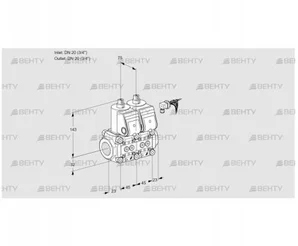 VCS1E20R/20R05NNKR3/PPPP/PPPP (88101359) Сдвоенный газовый клапан Kromschroder