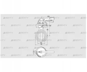 DKR 32Z03H450D (72701240) Дроссельная заслонка Kromschroder