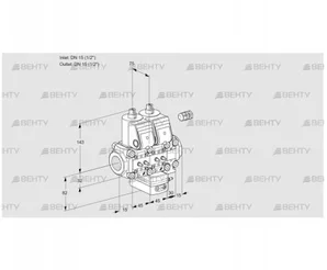 VCH1E15R/15R05NHEVWR/MMMM/MMMM (88105888) Клапан с регулятором расхода Kromschroder