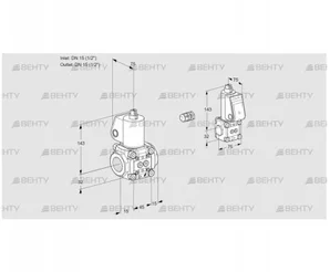 VAS1E15R/15R05NQL/ZS/PP (88100138) Газовый клапан Kromschroder