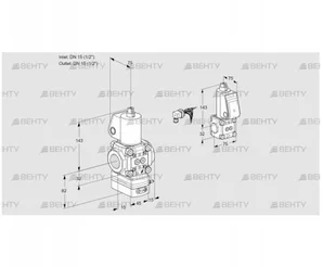 VAG1E15R/15R05GEWL/ZS/PP (88103528) Газовый клапан с регулятором соотношения Kromschroder