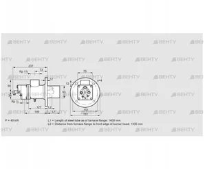 BIO 50HB-1400/1335-(37)D (84199307) Газовая горелка Kromschroder