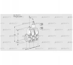 VCS1E25R/10R05NLWR3/PPPP/PPPP (88101008) Сдвоенный газовый клапан Kromschroder