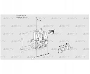 VCS1E15R/15R05NNWR/3--3/PPPP (88100521) Сдвоенный газовый клапан Kromschroder