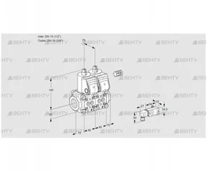 VCS1E15R/10R05NNWR/4-PP/2-PP (88104806) Сдвоенный газовый клапан Kromschroder