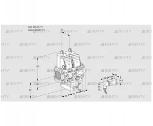 VCG1T25N/25N05FNGKVQR/2--3/PPPP (88103992) Клапан с регулятором соотношения Kromschroder