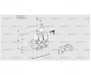 VCS1E25R/25R05NLWR5/2-PP/PPPP (88104654) Сдвоенный газовый клапан Kromschroder