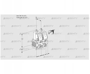 VCS1E15R/15R05FNNWR/MMMM/PPPP (88105166) Сдвоенный газовый клапан Kromschroder