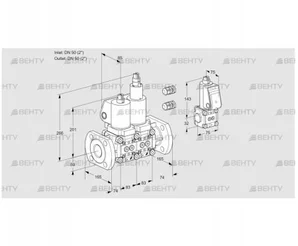 VCS3E50F/50F05NLKGL3/PPZS/PPPP (88100453) Сдвоенный газовый клапан Kromschroder