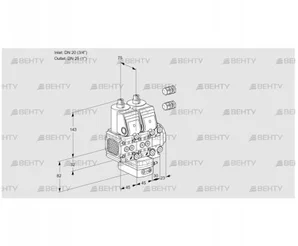 VCH1E20R/25R05FNHEVWR3/PPPP/PPPP (88102506) Клапан с регулятором расхода Kromschroder