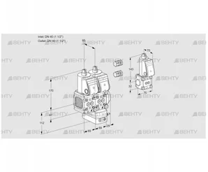 VCV2E40R/40R05FNVKWR3/PPPP/PPZS (88106517) Клапан с регулятором соотношения Kromschroder