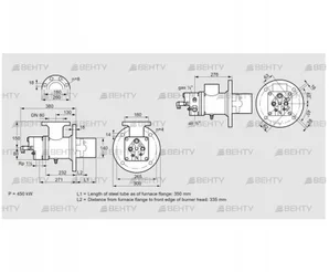 BIO 140RBL-350/335-(54)E (84008041) Газовая горелка Kromschroder