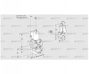 VAG1E15R/15R05GEWL/BS/PP (88107099) Газовый клапан с регулятором соотношения Kromschroder