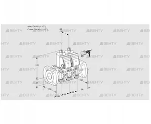 VCS2E40F/40F05NNWR3/PPPP/PPPP (88101344) Сдвоенный газовый клапан Kromschroder