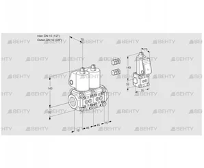 VCS1E15R/10R05NNWL3/PPZS/PPPP (88103322) Сдвоенный газовый клапан Kromschroder