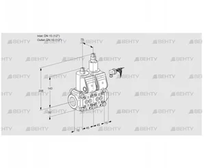 VCS1E15R/15R05NLWR/PPPP/MMPP (88100967) Сдвоенный газовый клапан Kromschroder